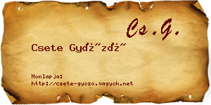 Csete Győző névjegykártya
